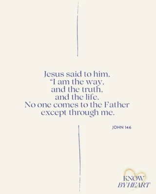 Press play, repeat after me, and let’s memorize John 14:6 together—“I am the way, and the truth, and the life. No one comes to the Father except through me.”

Jesus spoke these words in the upper room as His disciples wrestled with uncertainty and questions about where He was going. Thomas asked the question many of us still ask today: How do we know the way? Jesus answered not by giving directions, but by pointing to Himself.

In a world full of competing voices telling us to create our own truth, trust ourselves, or choose whatever path feels right, Jesus offers something radically different. He does not say He knows the way or teaches the way—He says, “I am the way.” He is not one option among many, but the One who brings us to the Father.

Let this verse remind you that the Christian life is not about striving to find God or piecing together your own meaning and purpose. Our hope rests in Christ alone—the One who is truth in our confusion, life in our weariness, and the way when we do not know where to go.

Episode 🔗 in bio.

💛 Don’t forget to like, subscribe, and share, so you never miss a verse.

#John146 #KnowByHeart #MemorizeScripture #HideHisWord #ScriptureMemory