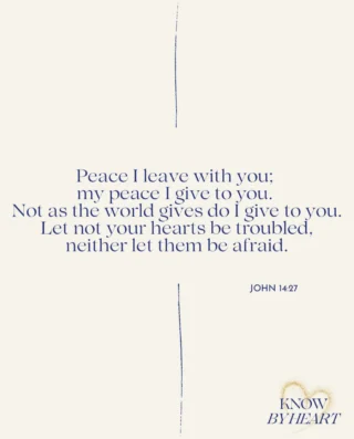 Press play, repeat after me, and let’s memorize John 14:27 together—“Peace I leave with you; my peace I give to you. I do not give to you as the world gives. Let not your hearts be troubled, neither let them be afraid.”

In a world full of competing voices telling us to secure peace through control, success, comfort, or certainty, Jesus offers something radically different. He does not give a peace that depends on life going right or circumstances staying stable. He says, “My peace I give to you. I do not give to you as the world gives.” The world’s peace is fragile and conditional, but His peace is rooted in His presence and unchanging faithfulness.

Episode 🔗 in bio.

💛 Don’t forget to like, subscribe, and share, so you never miss a verse.

#John1427 #BibleMemory #ScriptureMemory #MemorizeScripture #KnowByHeart