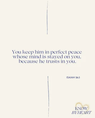Press play, repeat after me, and let’s memorize Isaiah 26:3 together:

“You keep him in perfect peace whose mind is stayed on You, because he trusts in You.”

In a world that tells us peace comes from controlling our circumstances, Isaiah points us to the God who keeps His people. 

Our peace isn’t rooted in having life figured out, but in trusting the One who is our everlasting Rock. As you memorize these verses this week, may your heart rest in His unchanging faithfulness.

Listen to the full episode in the podcast. 🔗 in bio.

💛 Don’t forget to like, subscribe, and share, so you never miss a verse.

#Isaiah #ScriptureMemory #HideGodsWordInYourHeart #TrustInTheLord #ChristianEncouragement
