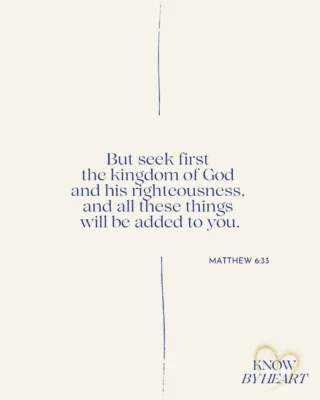Press play, repeat after me, and let’s memorize Matthew 6:33 together.

This verse reminds us what it means to truly put God first. Jesus doesn’t simply tell us not to worry—He tells us what to seek instead: “the kingdom of God and his righteousness.”

To seek God’s kingdom is to desire His rule and His purposes above our own. To seek His righteousness is to desire a life that reflects His character and follows His ways.

When we’re tempted to become consumed with securing our future, controlling our circumstances, or making sure we have everything we need, Jesus calls us to lift our eyes back to the King. Our Father already knows what we need.

So instead of spending our lives chasing “all these things,” we can seek Him first—and trust Him with the rest.

Listen to the podcast. 🔗 in bio.

💛 Don’t forget to like, subscribe, and share, so you never miss a verse.

#Matthew633 #BibleMemory #ScriptureMemory #SeekFirst #ChristianEncouragement