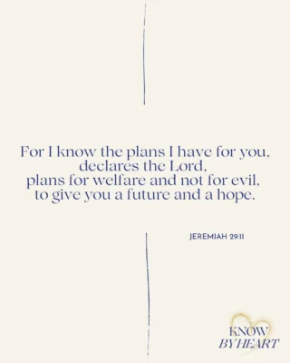 Press play, repeat after me, and let’s memorize Jeremiah 29:11 together.

This verse is often quoted as a promise that God will make everything work out quickly and according to our plans. But Jeremiah 29:11 was spoken to people experiencing the consequences of their sin—and their restoration would take seventy years.

God’s mercy doesn’t always mean immediate rescue. Sometimes He allows us to bear the consequences of our sin because He is doing a deeper work in us, using discipline to turn our hearts back to Him and make us more like Christ.

So when the road is long and the truth hurts, we can remember that God’s discipline is not His rejection. He is not working to destroy us, but to restore us. His plans are still for a future and a hope.

Listen to the podcast. 🔗 in bio.

💛 Don’t forget to like, subscribe, and share, so you never miss a verse.

#Jeremiah2911 #BibleMemorization #BiblicalEncouragement #GodsFaithfulness #ChristianDiscipline