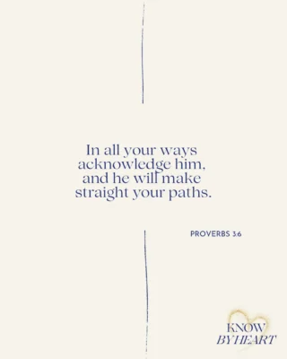 Press play, repeat after me, and let’s memorize Proverbs 3:6 together.

We often think of trusting God when life gets difficult, but this verse calls us to something even broader: “In all your ways acknowledge him.”

Not just in the big decisions. Not just when we need help. In all your ways. Our plans, our relationships, our work, our families, our ordinary moments, and even the things we think we already understand.

To acknowledge God is to recognize that He is Lord over every part of our lives and to seek His wisdom rather than simply asking Him to bless the path we’ve already chosen.

And then comes the promise: “He will make straight your paths.”

That doesn’t mean the road will always be easy. Sometimes His path leads through suffering, waiting, and circumstances we never would have chosen. But we can rest in knowing that God is faithfully directing our steps and working all things together for our good.

Listen to the podcast. 🔗 in bio.

💛 Don’t forget to like, subscribe, and share, so you never miss a verse.

#Proverbs36 #ScriptureMemory #TrustInTheLord #WalkByFaith #KnowByHeart
